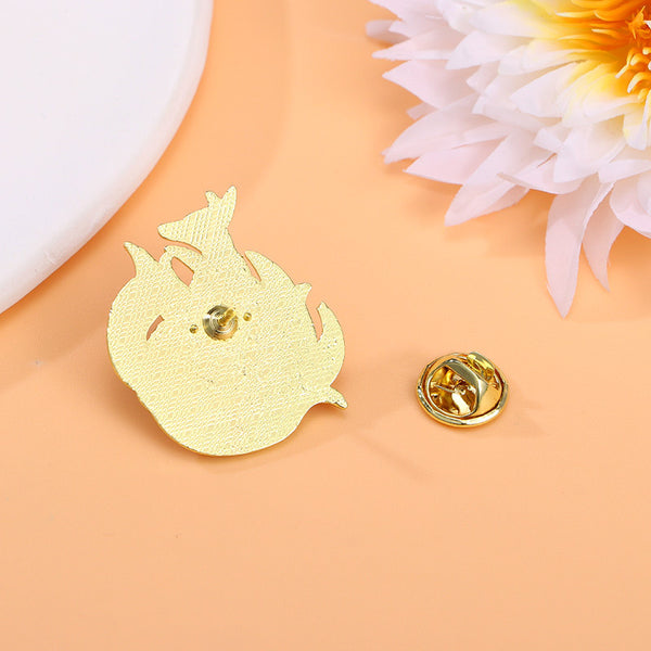 Nine-Tailed Fox Enamel Pin – Shanhaijing Mythical Beast Brooch | Cultural Creative Badge for Backpack & Couple Gift